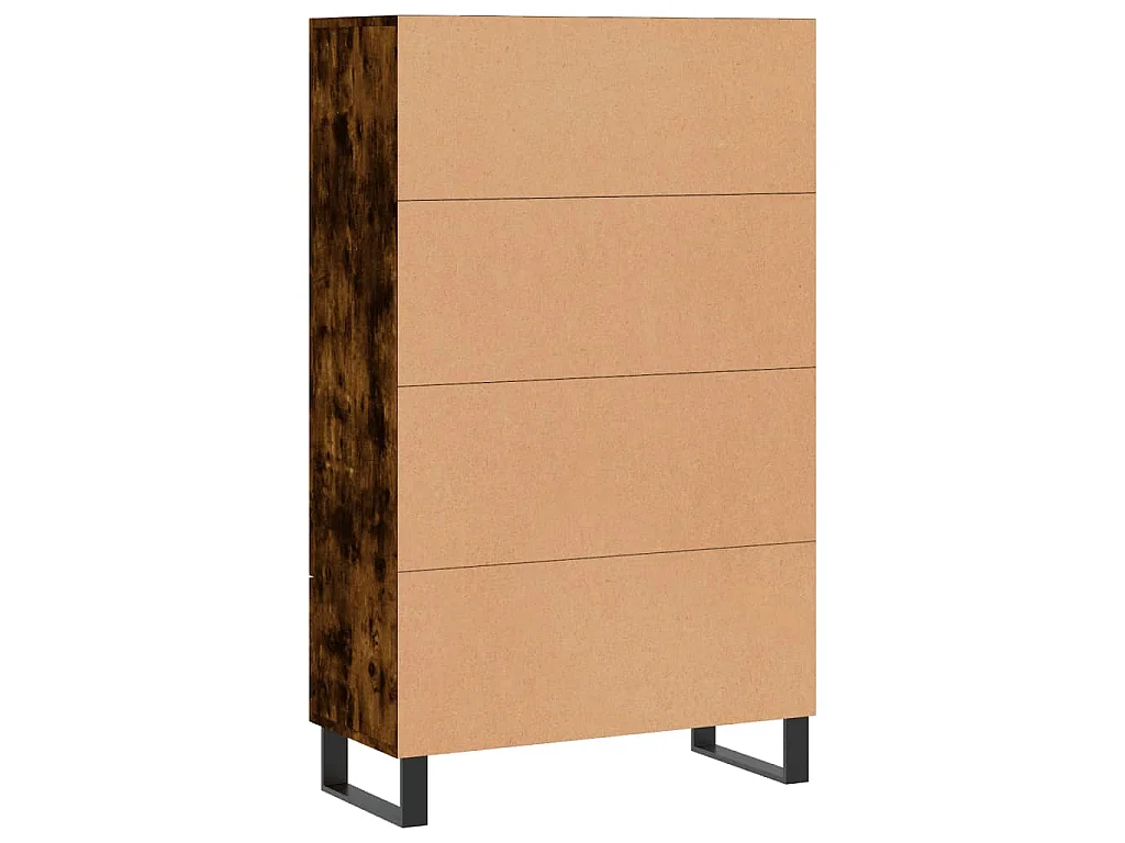Buffet haut chêne fumé 69,5x31x115 cm bois d'ingénierie