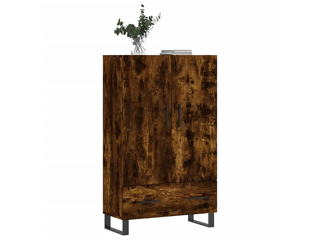 Buffet haut chêne fumé 69,5x31x115 cm bois d'ingénierie