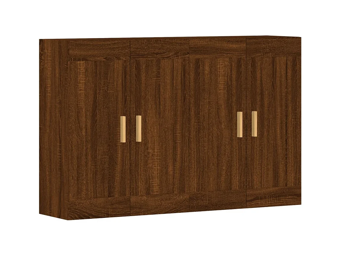 Armoires murales 2 pcs chêne marron bois d'ingénierie