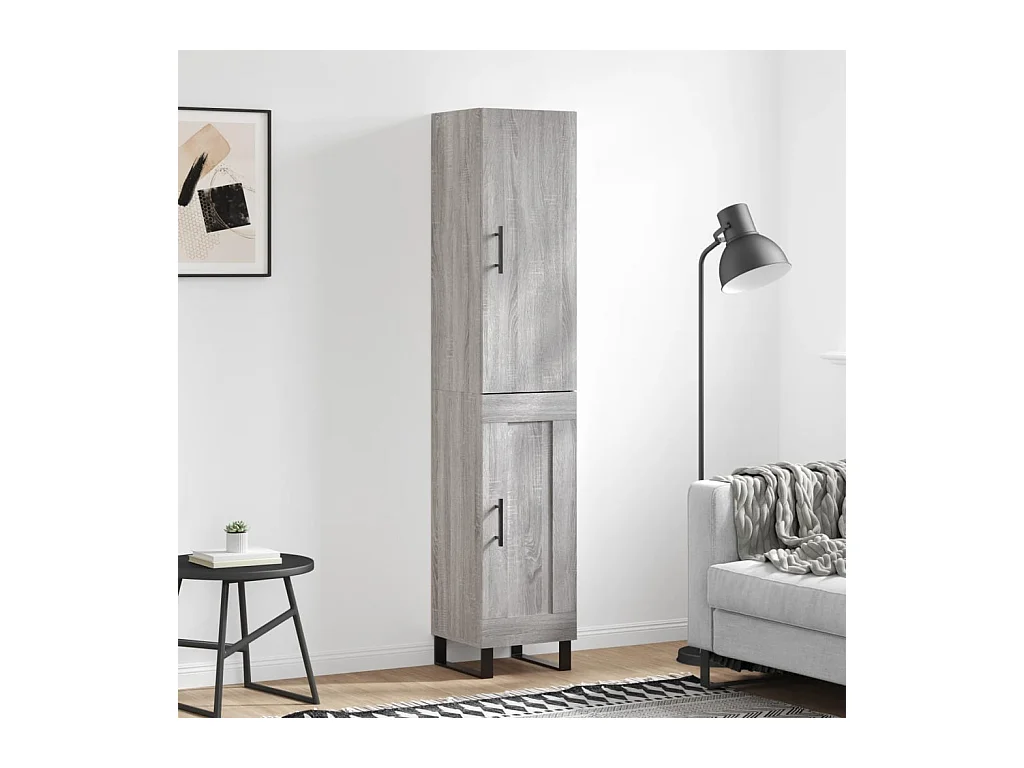 Highboard Grau Sonoma 34,5x34x180 cm Holzwerkstoff