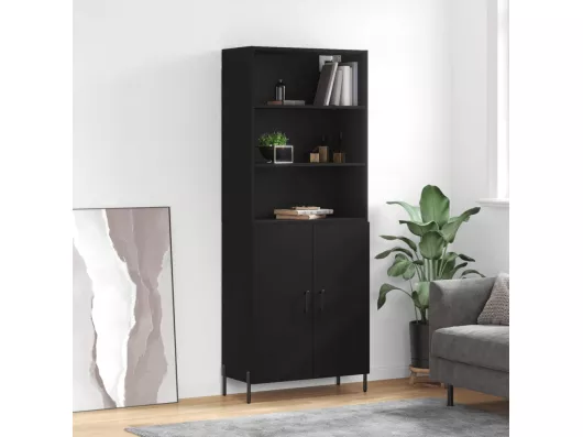 Kauf Unique Highboard Schwarz 69,5x34x180 cm Holzwerkstoff