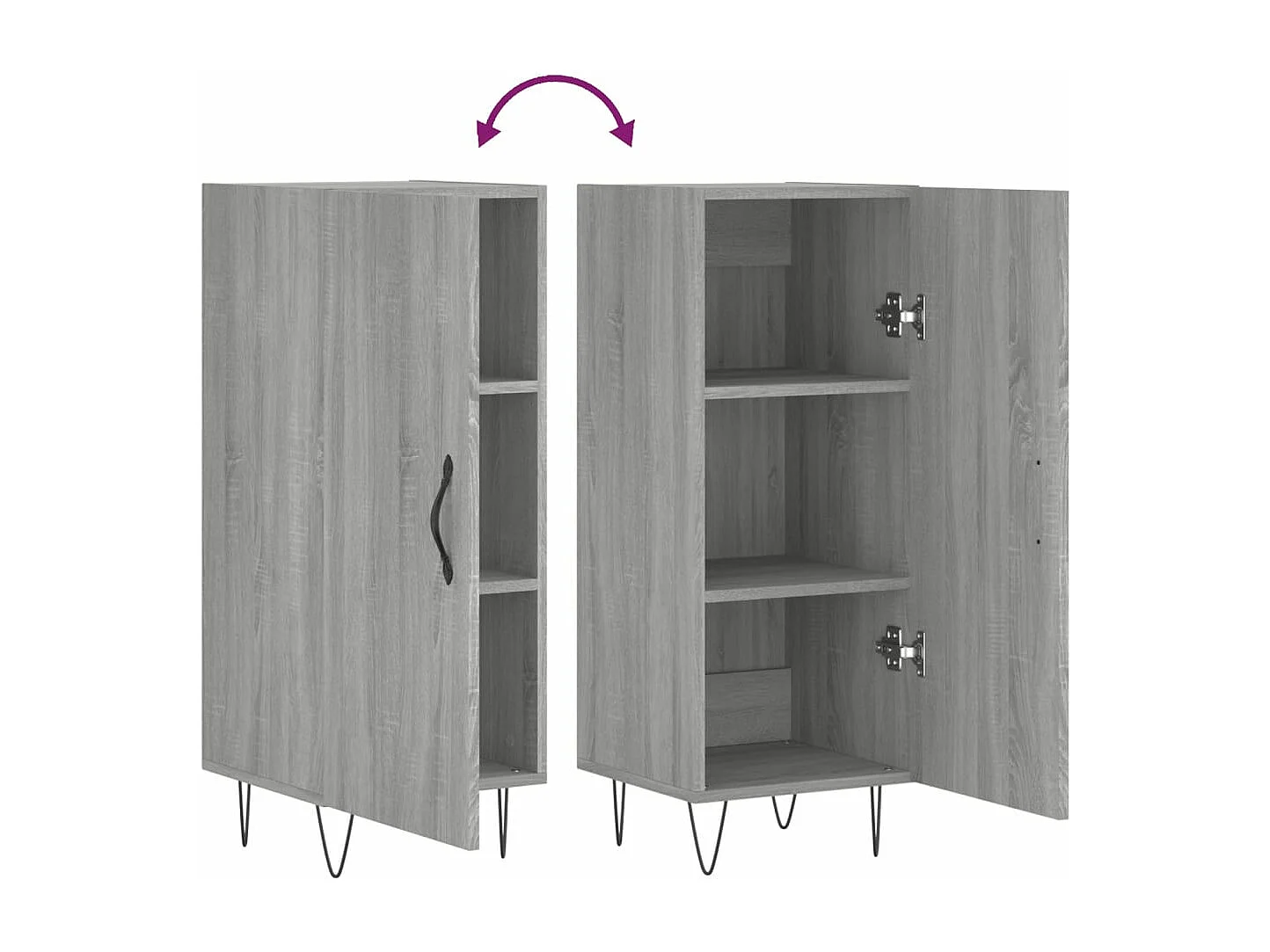 Buffet Sonoma gris 34,5x34x90 cm Bois d'ingénierie