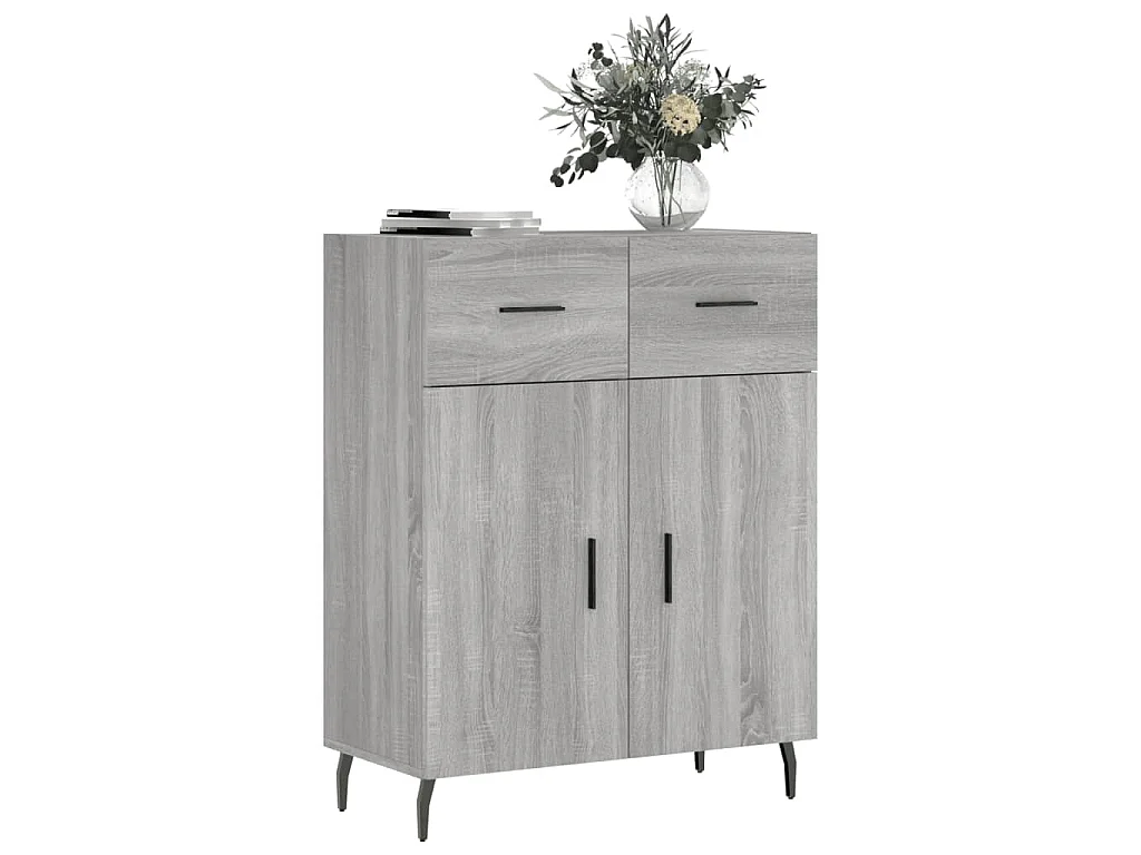 Dressoir 69,5x34x90 cm bewerkt hout grijs sonoma eikenkleurig