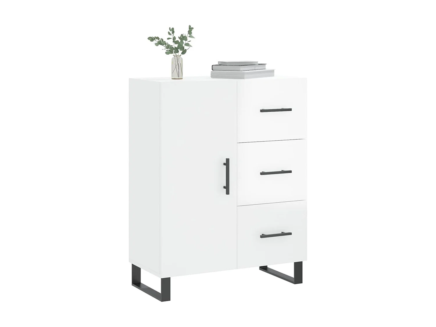 Sideboard Hochglanz-Weiß 69,5x34x90 cm Holzwerkstoff