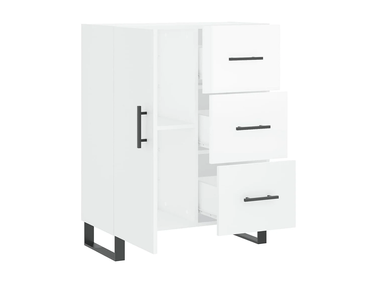 Sideboard Hochglanz-Weiß 69,5x34x90 cm Holzwerkstoff