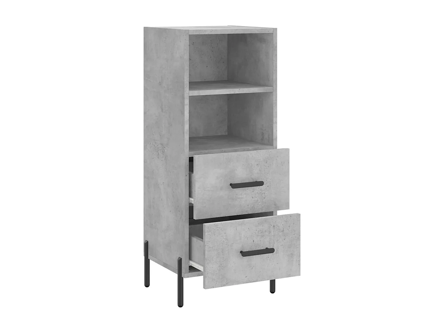 Credenza Grigio Cemento 34,5x34x90 cm in Legno Multistrato