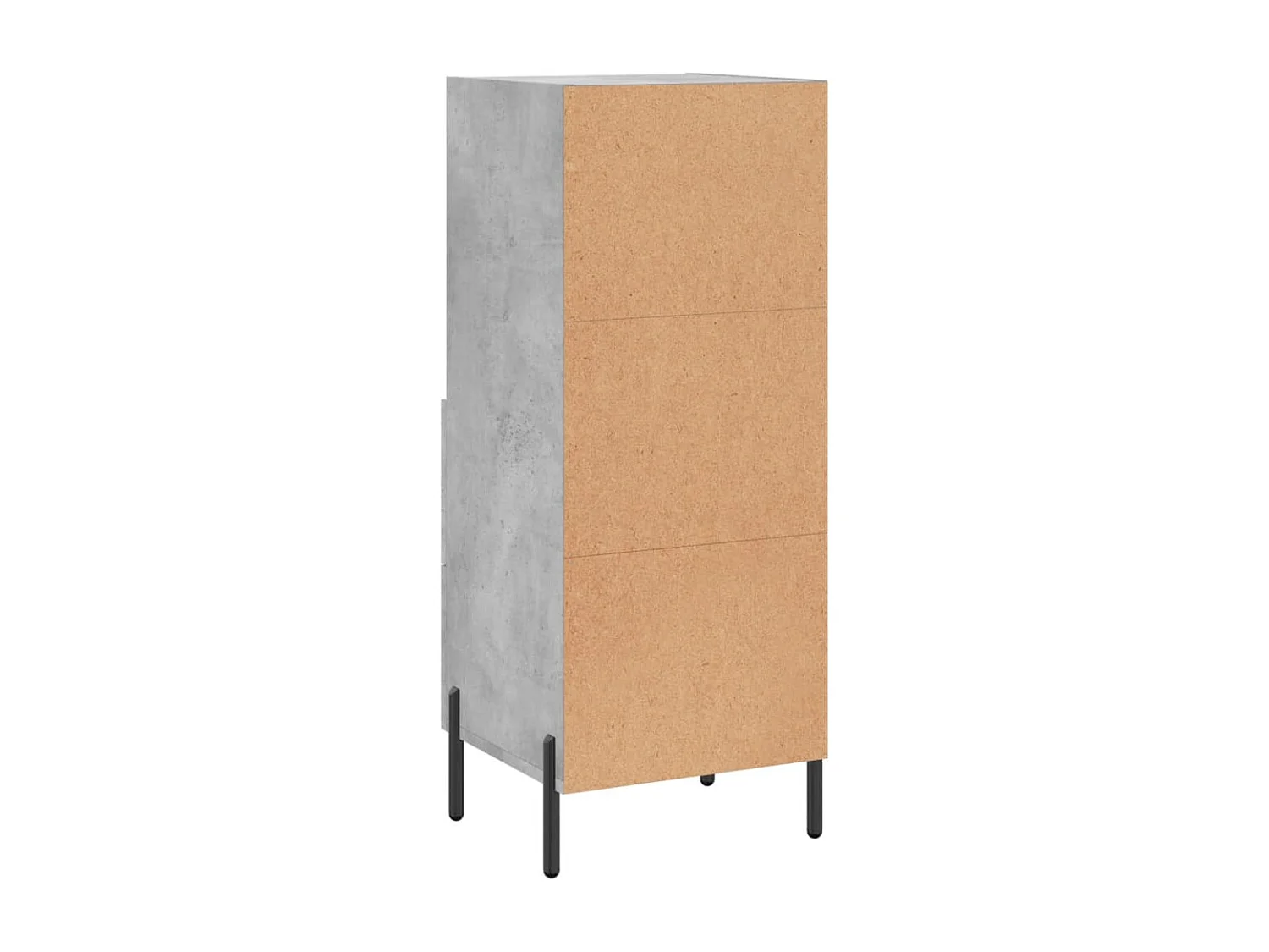 Credenza Grigio Cemento 34,5x34x90 cm in Legno Multistrato