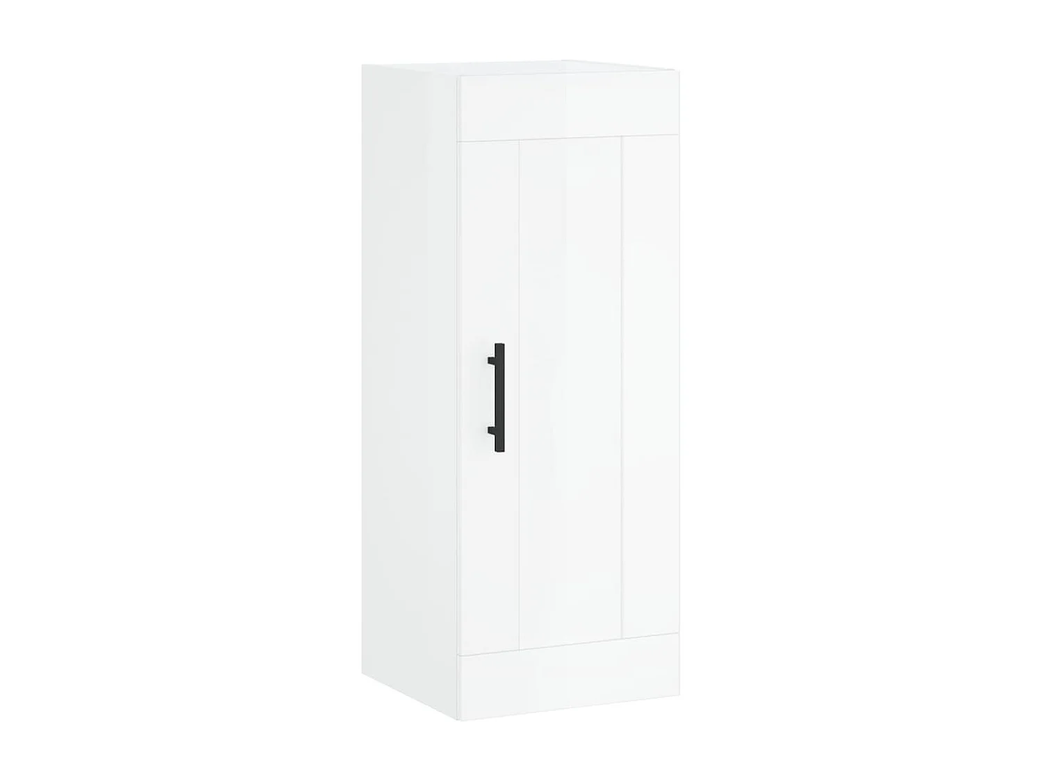 Wandschrank Hochglanz-Weiß 34,5x34x90 cm Holzwerkstoff