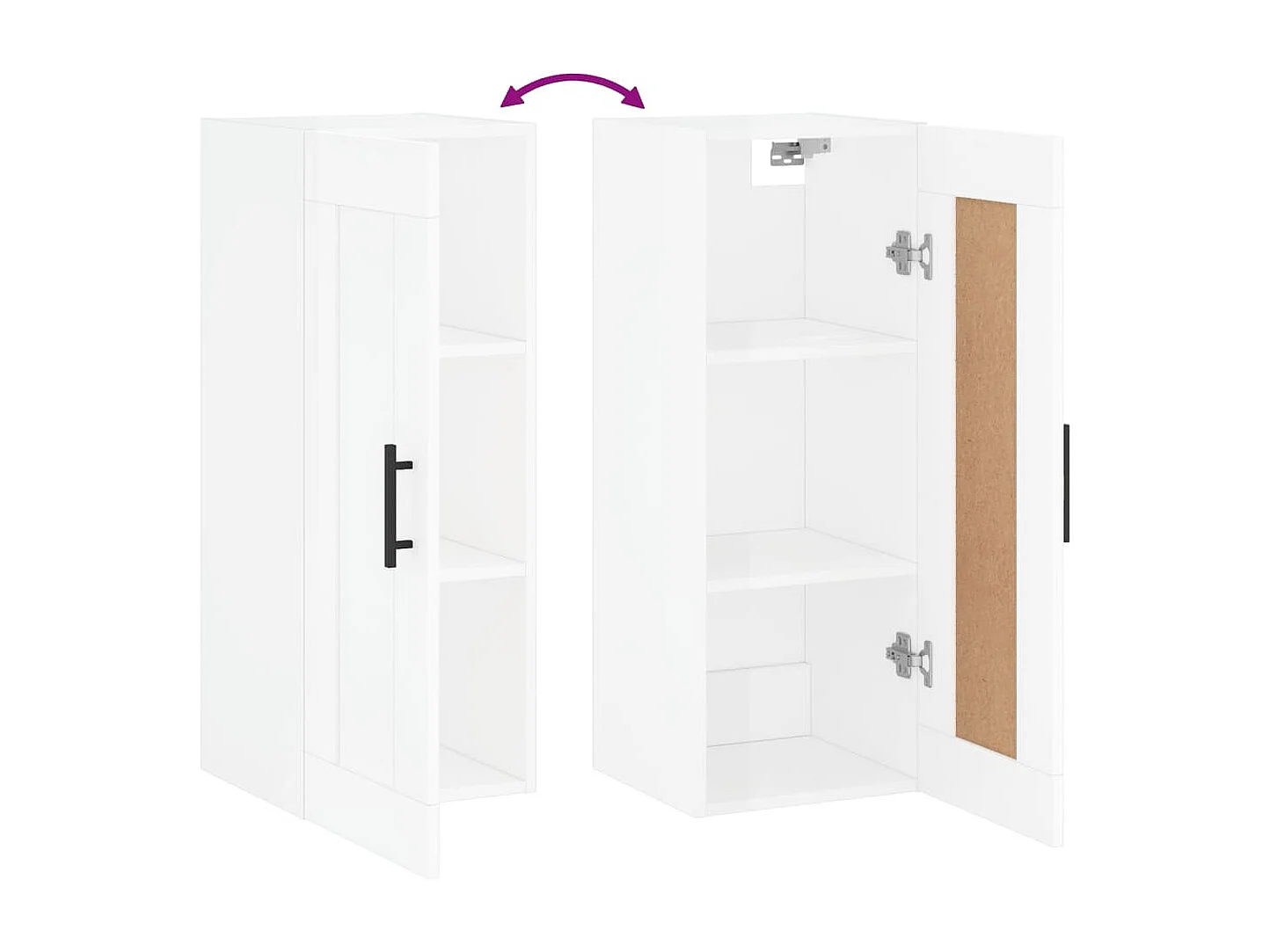 Armoire murale blanc brillant 34,5x34x90 cm bois d'ingénierie