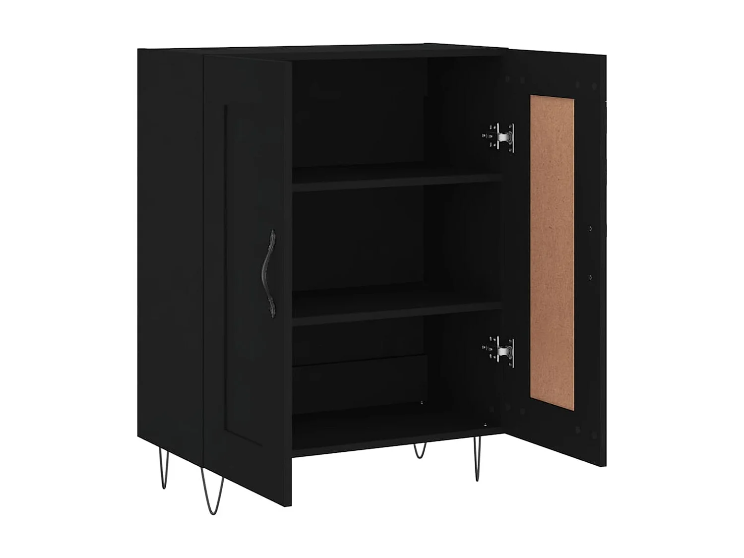 Credenza Nera 69,5x34x90 cm in Legno Multistrato