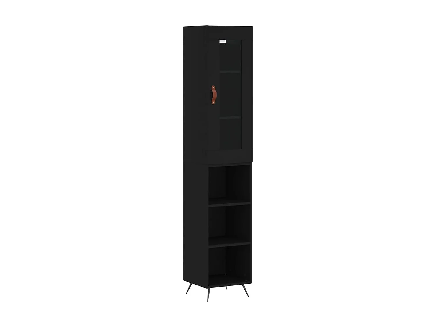 Armário alto 34,5x34x180 cm madeira processada preto
