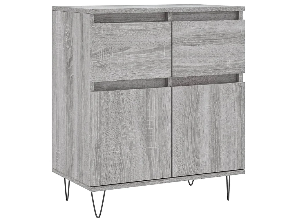 Dressoir 60x35x70 cm bewerkt hout grijs sonoma eikenkleurig