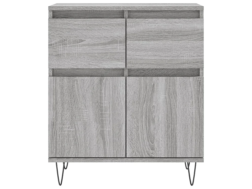 Dressoir 60x35x70 cm bewerkt hout grijs sonoma eikenkleurig