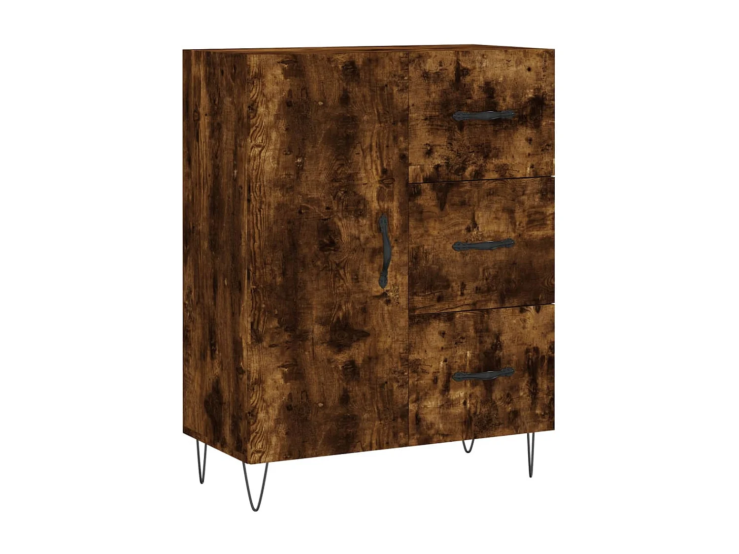 Buffet chêne fumé 69,5x34x90 cm bois d'ingénierie