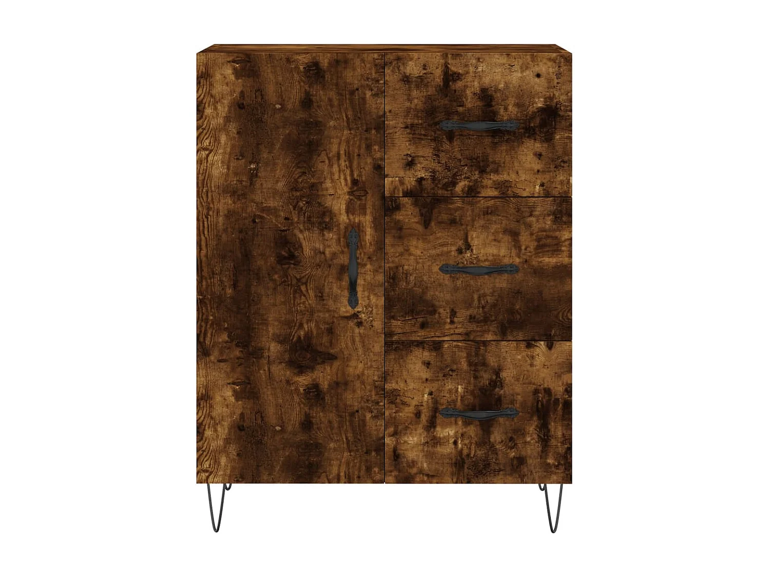 Buffet chêne fumé 69,5x34x90 cm bois d'ingénierie