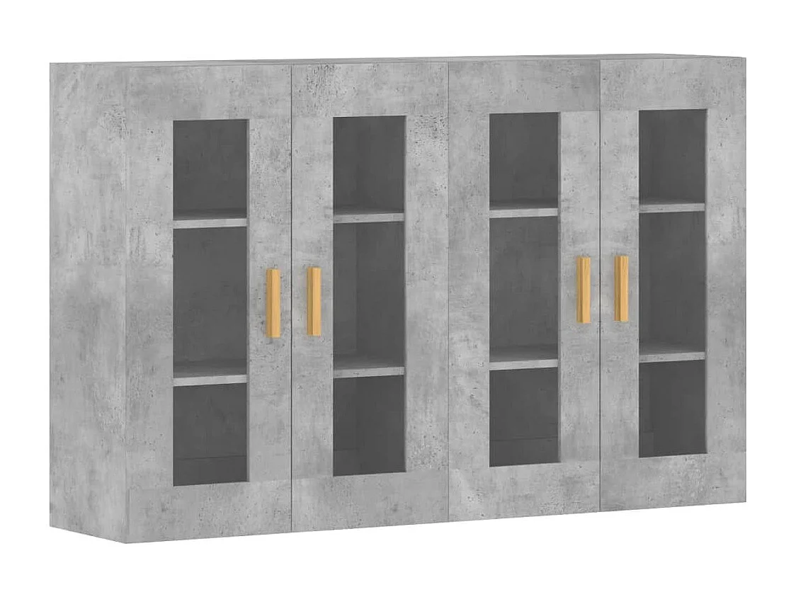 Armoires murales 2 pcs gris béton bois d'ingénierie