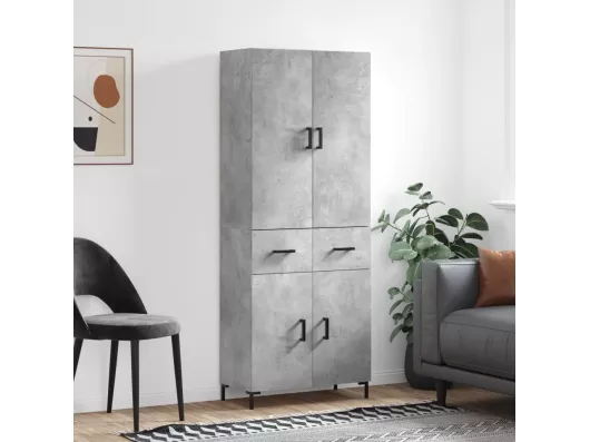 Kauf Unique Highboard Betongrau 69,5x34x180 cm Holzwerkstoff