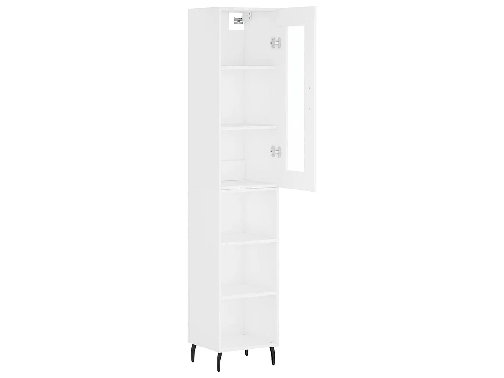 Buffet haut Blanc 34,5x34x180 cm Bois d'ingénierie