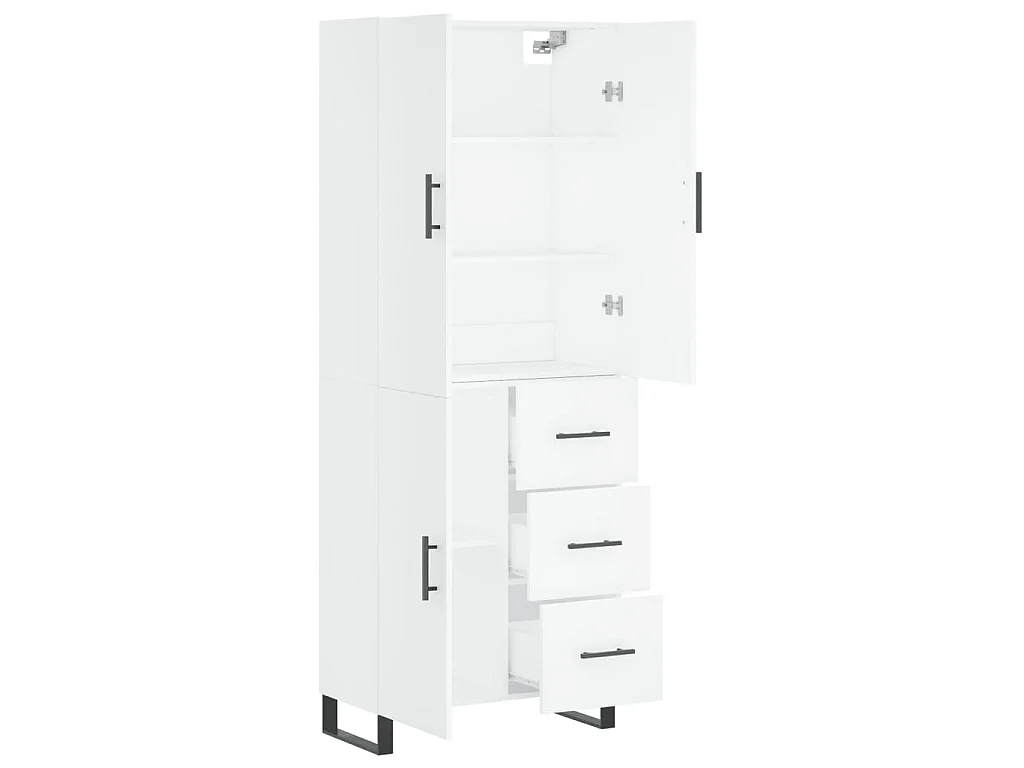 Buffet haut Blanc 69,5x34x180 cm Bois d'ingénierie