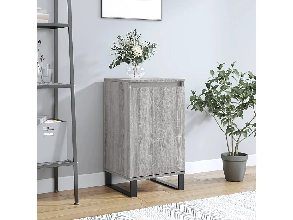 Dressoir 40x35x70 cm bewerkt hout grijs sonoma