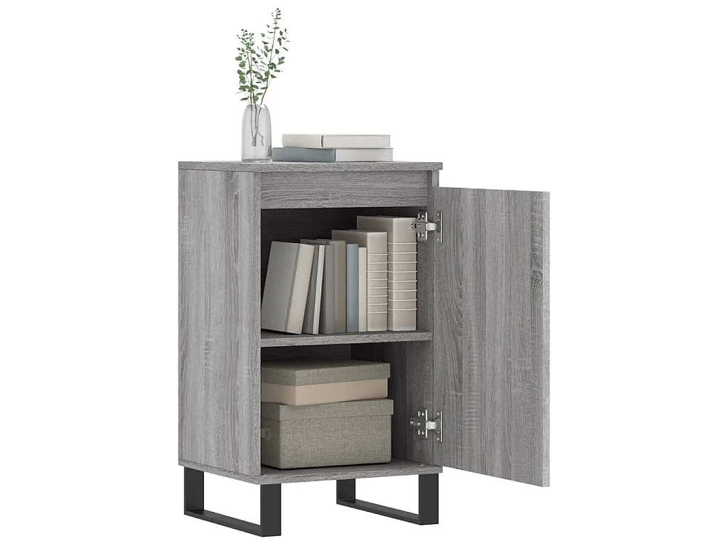 Dressoir 40x35x70 cm bewerkt hout grijs sonoma