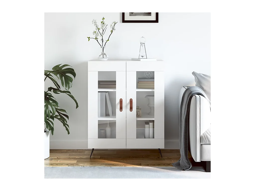 Buffet blanc 69,5x34x90 cm bois d'ingénierie