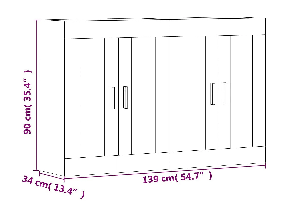 Armoires murales 2 pcs chêne sonoma bois d'ingénierie