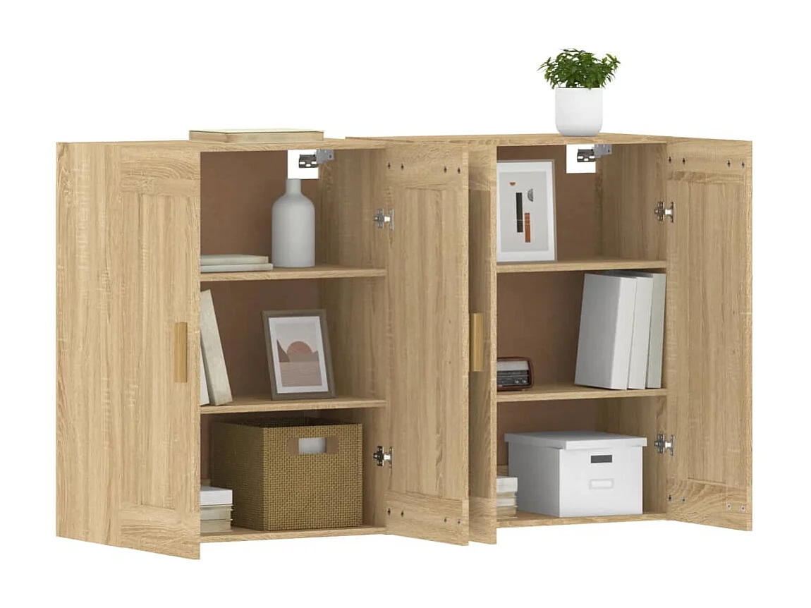 Armoires murales 2 pcs chêne sonoma bois d'ingénierie