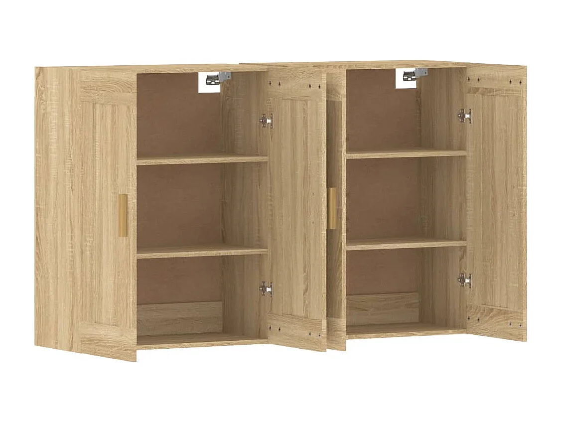 Armoires murales 2 pcs chêne sonoma bois d'ingénierie