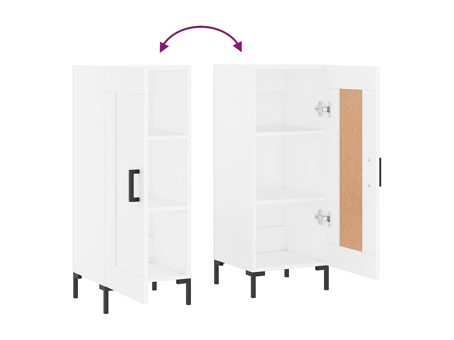 Buffet blanc 34,5x34x90 cm bois d'ingénierie