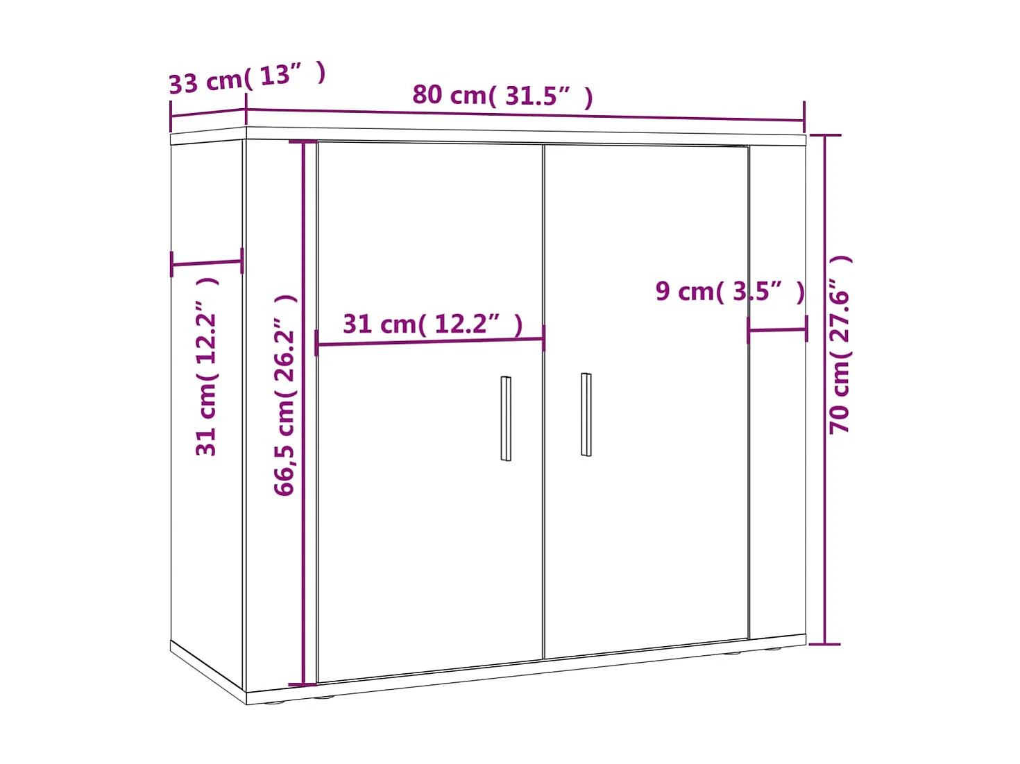 Highboard Weiß Holzwerkstoff