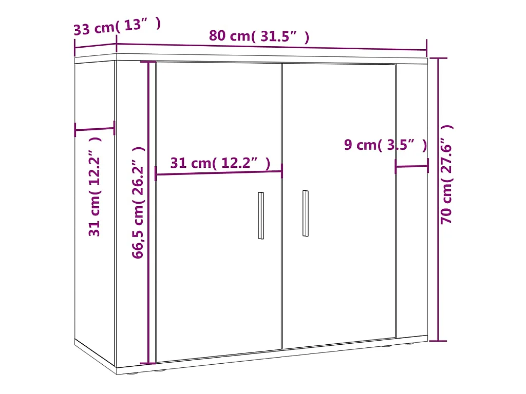 Highboard Weiß Holzwerkstoff