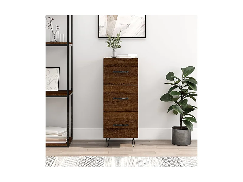 Sideboard Braun Eichen-Optik 34,5x34x90 cm Holzwerkstoff