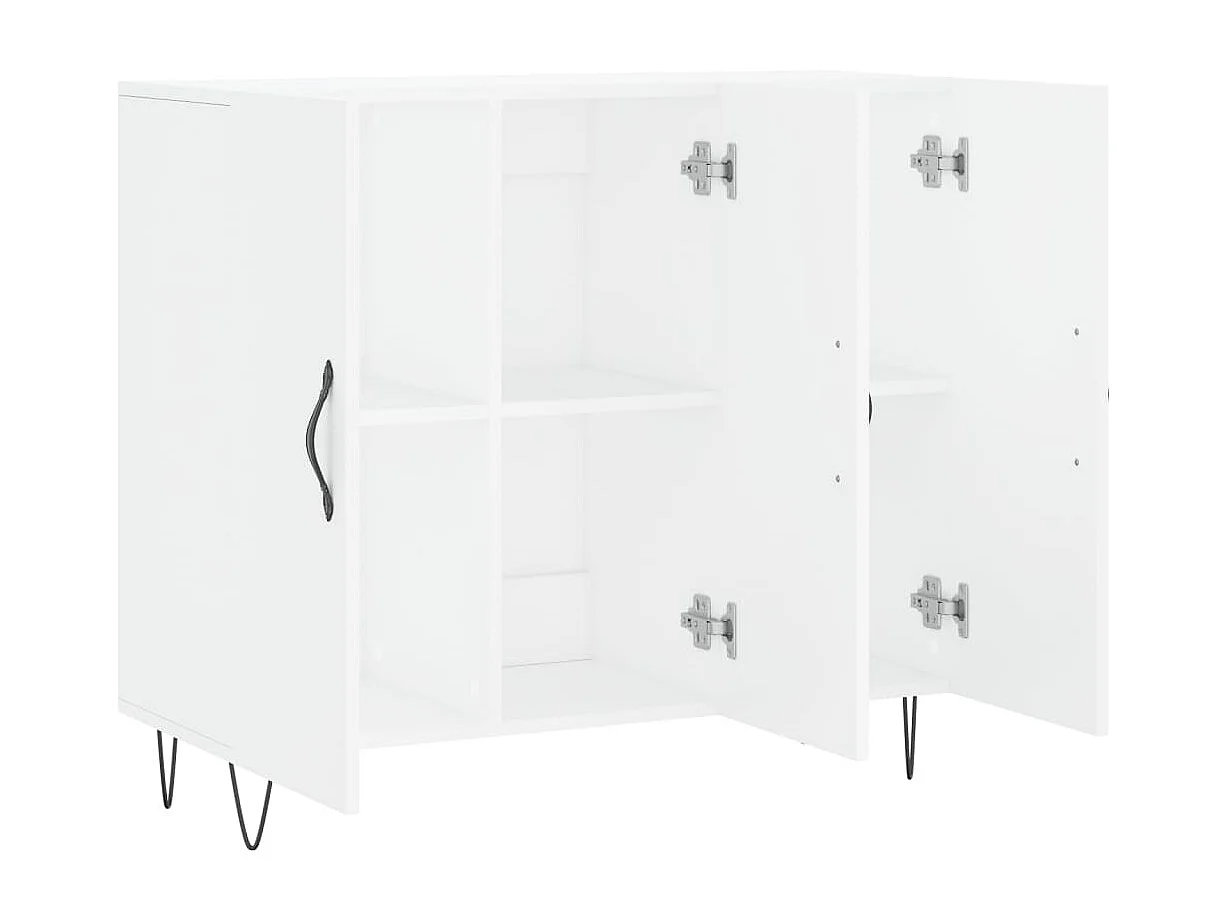 Dressoir 90x34x80 cm bewerkt hout wit