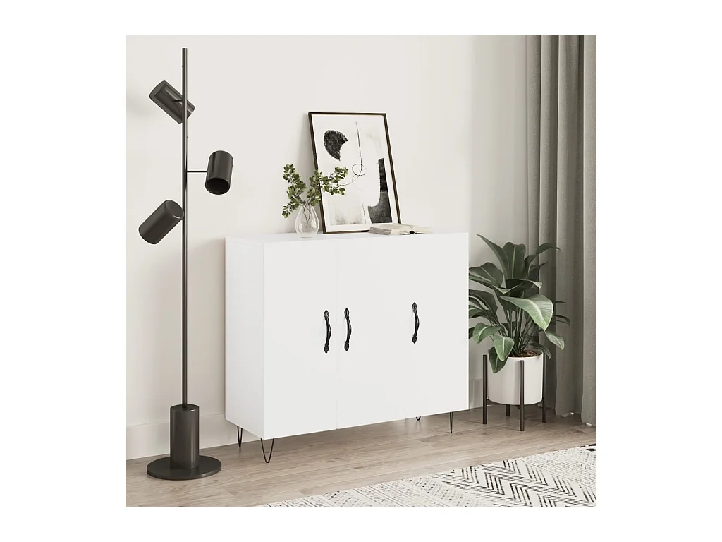 Sideboard Weiß 90x34x80 cm Holzwerkstoff