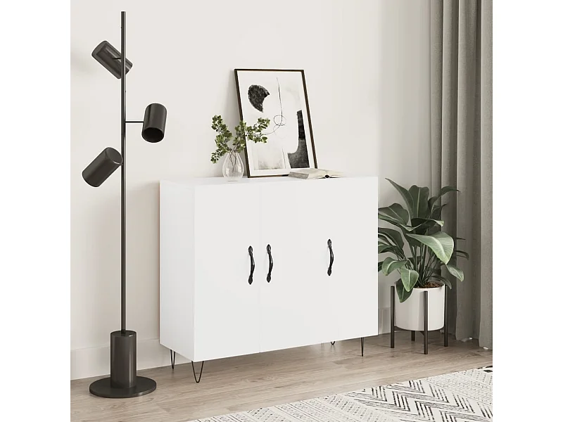 Aparador de madera de ingeniería blanco 90x34x80 cm