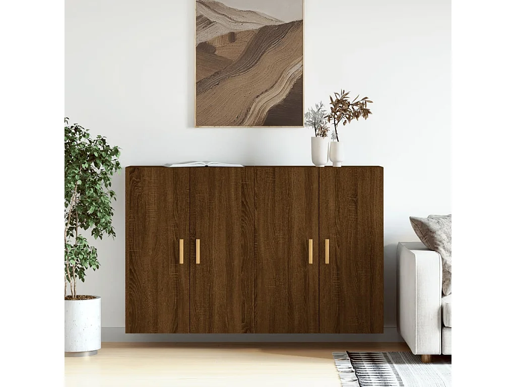 Wandschränke 2 Stk. Braun Eichen-Optik Holzwerkstoff