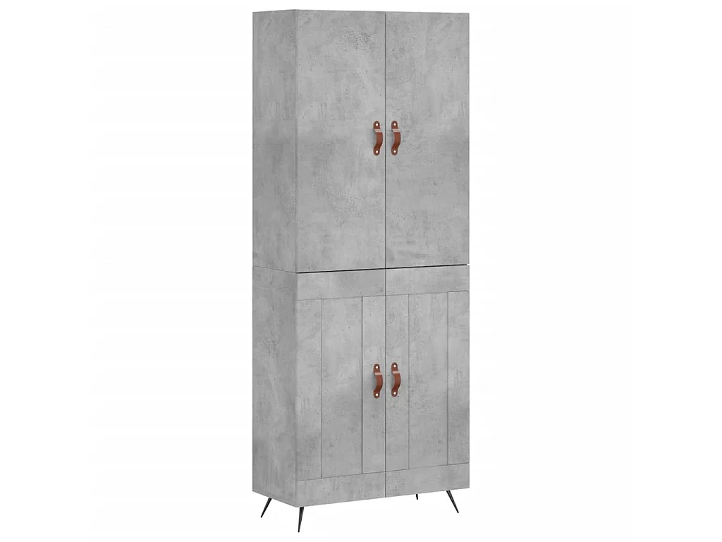 Highboard Betongrau 69,5x34x180 cm Holzwerkstoff