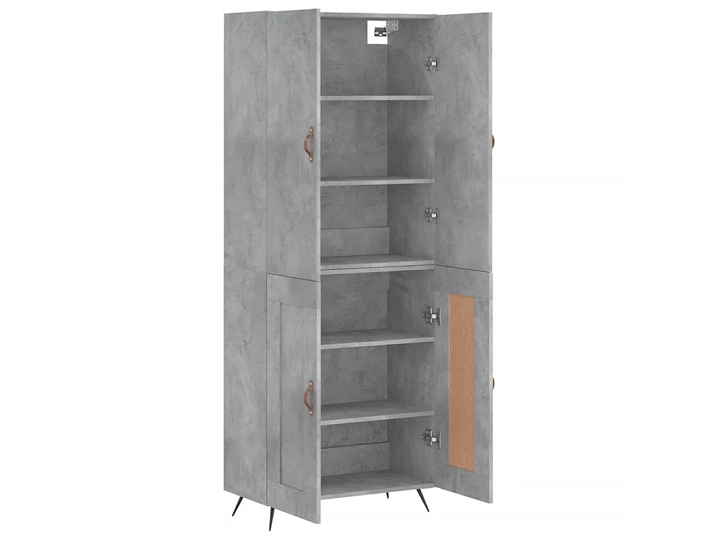 Highboard Betongrau 69,5x34x180 cm Holzwerkstoff