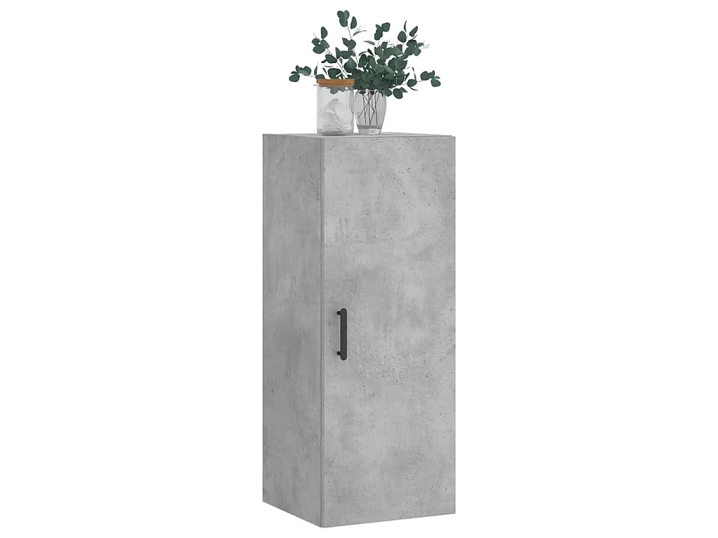 Mobile a Parete Grigio Cemento 34,5x34x90 cm