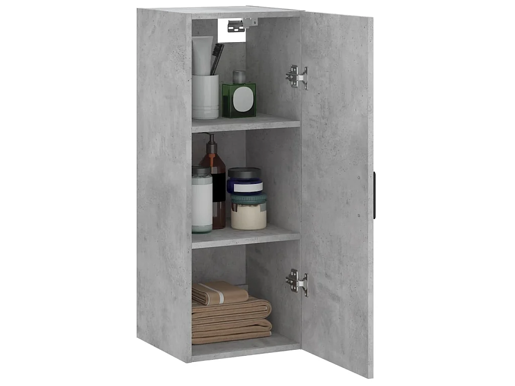 Mobile a Parete Grigio Cemento 34,5x34x90 cm