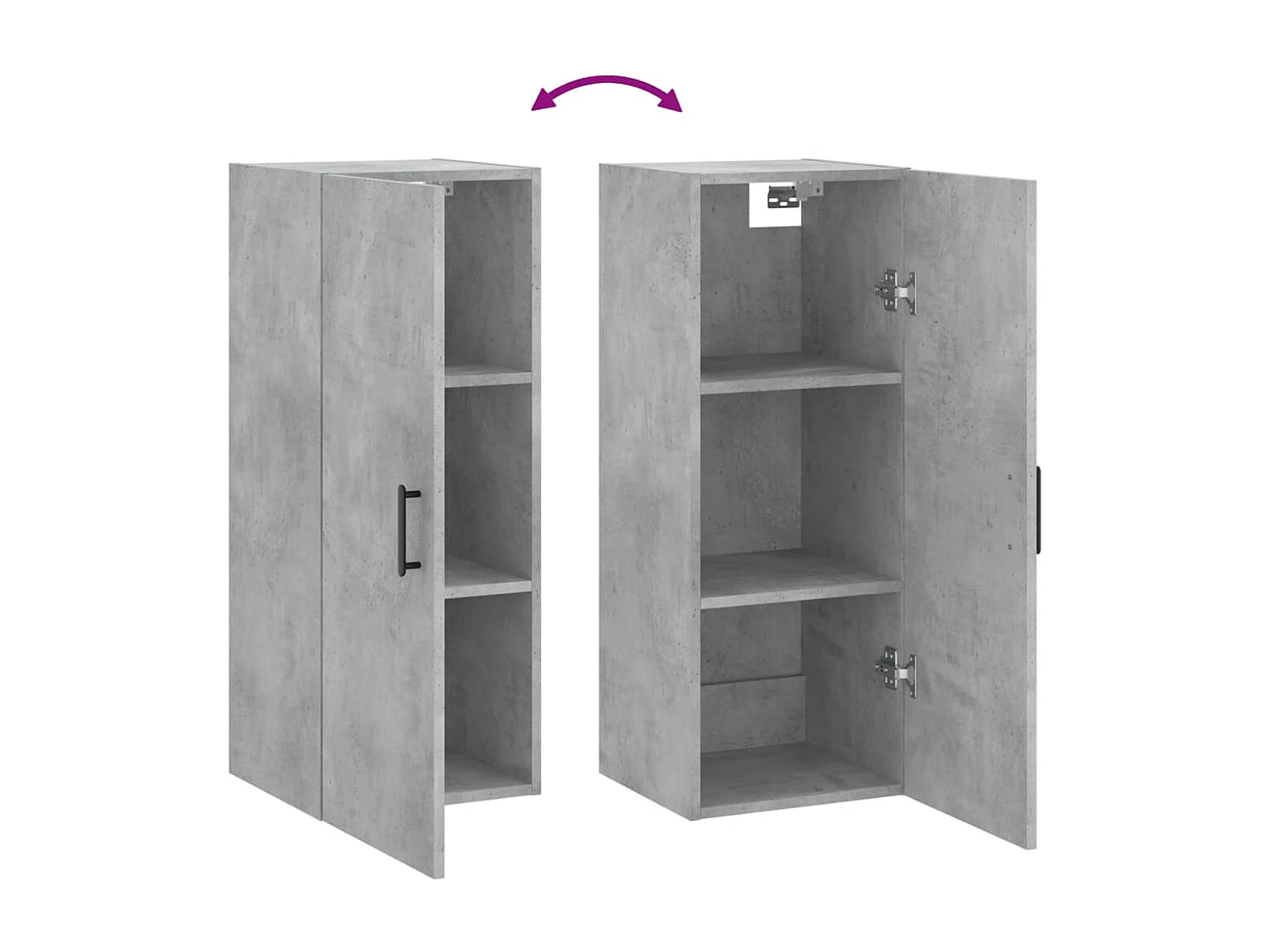Mobile a Parete Grigio Cemento 34,5x34x90 cm
