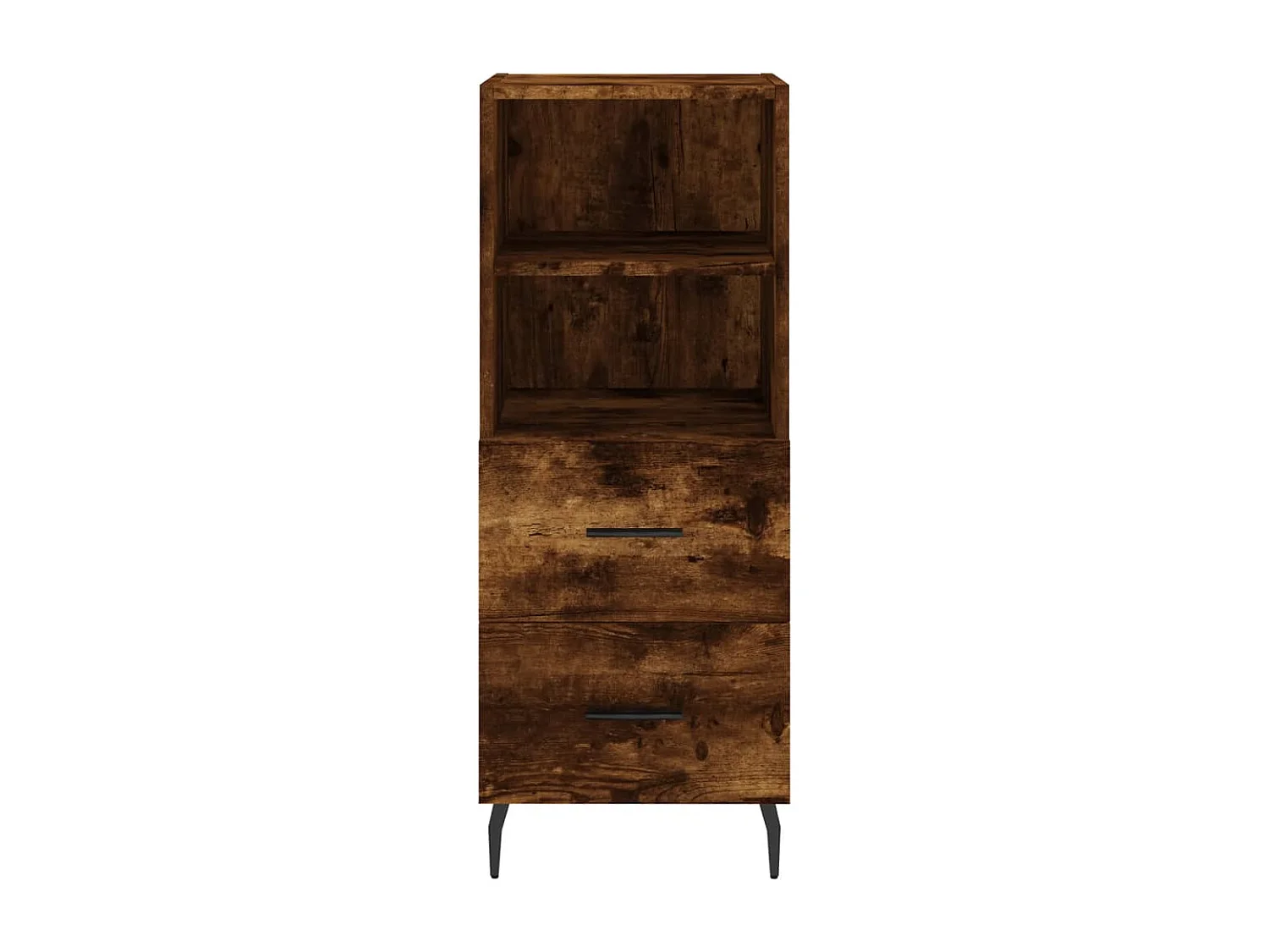 Buffet haut Chêne fumé 34,5x34x180 cm Bois d'ingénierie