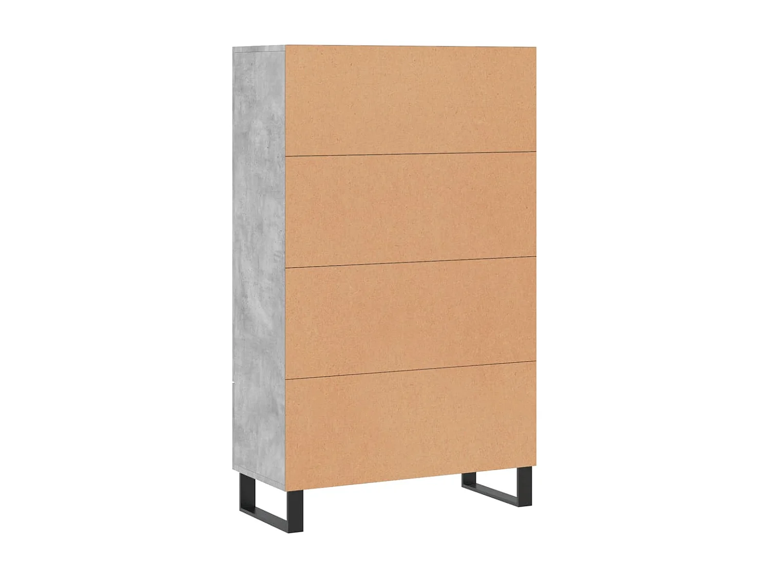 Buffet haut gris béton 69,5x31x115 cm bois d'ingénierie