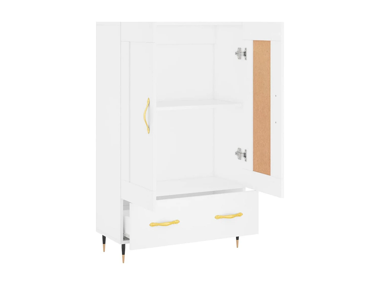 Buffet haut blanc 69,5x31x115 cm bois d'ingénierie