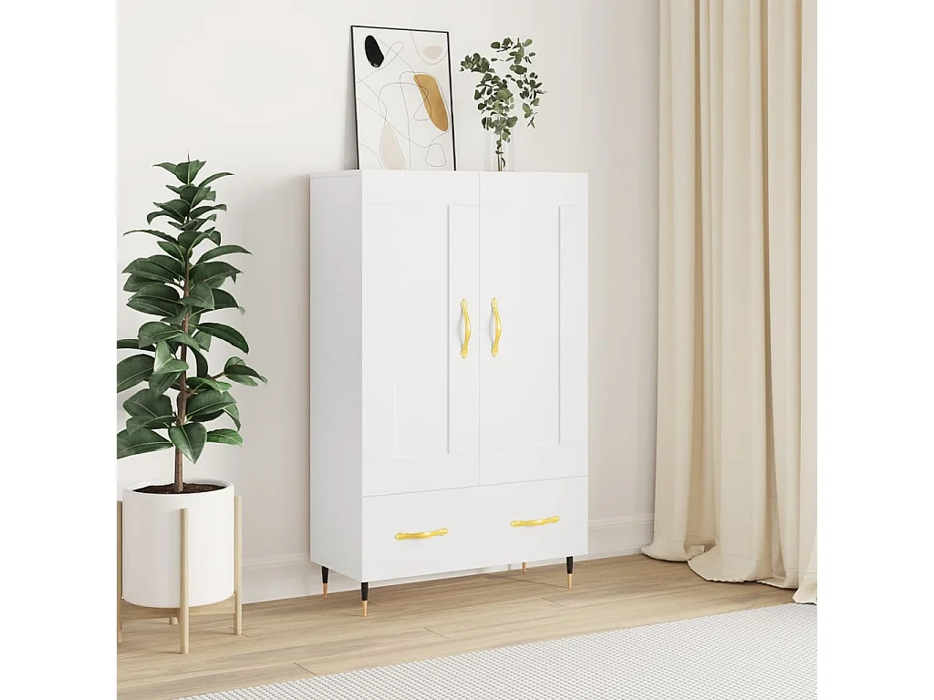 Aparador alto 69,5x31x115 cm derivados de madeira branco