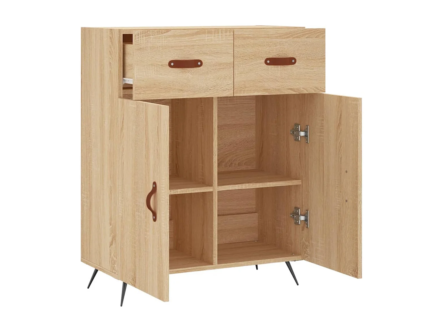Dressoir 69,5x34x90 cm bewerkt hout sonoma eikenkleurig