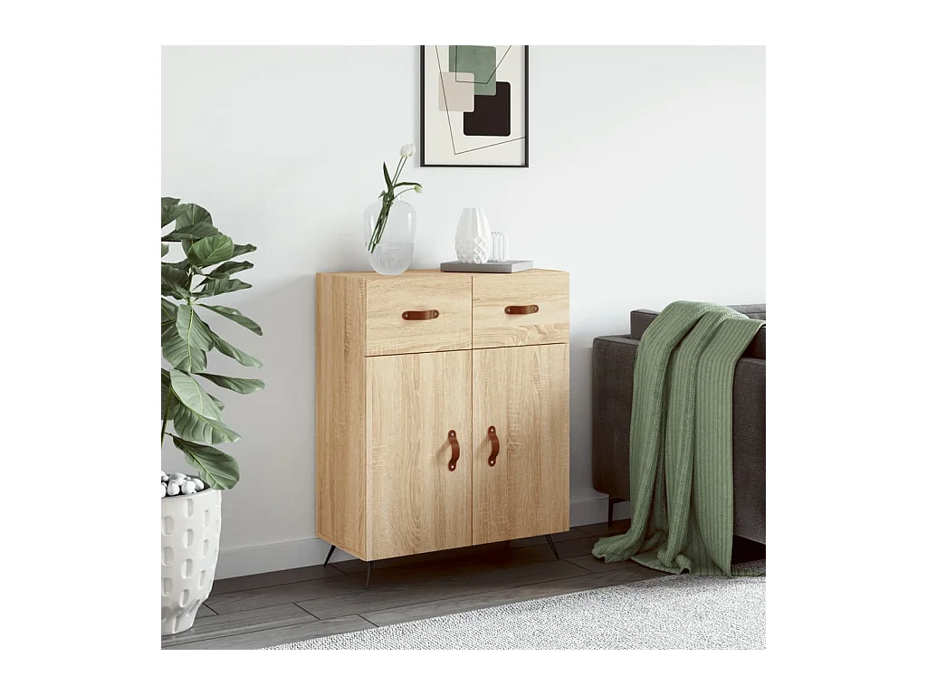 Buffet chêne sonoma 69,5x34x90 cm bois d'ingénierie