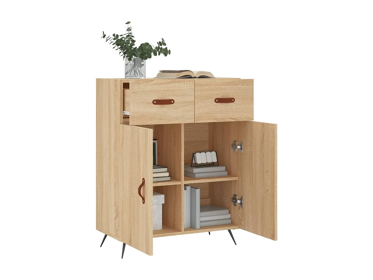 Buffet chêne sonoma 69,5x34x90 cm bois d'ingénierie