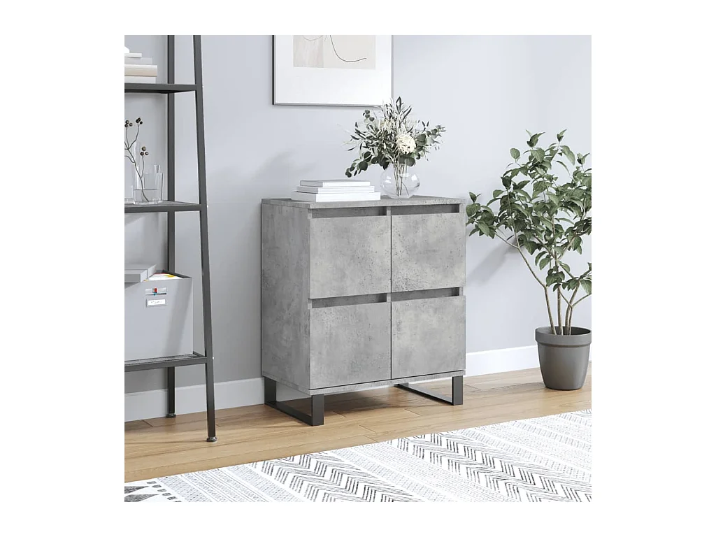 Credenza Grigio Cemento 60x35x70 cm in Legno Multistrato